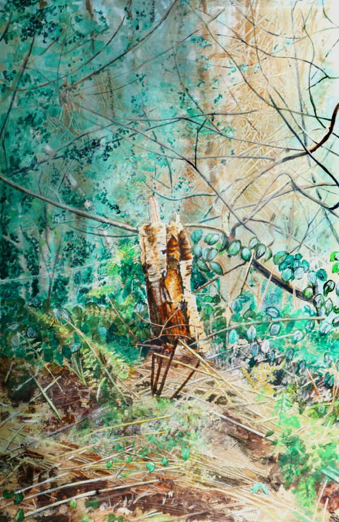 Small Tree Stump painting