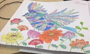 a drawing of a bird