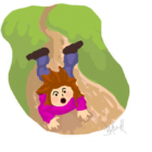 girl falling down