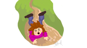 girl falling down