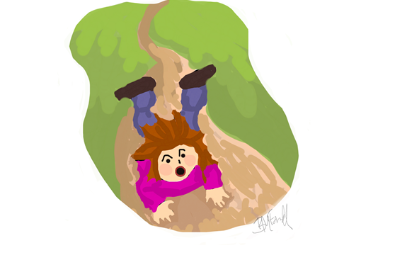 girl falling down