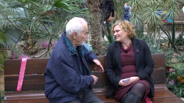 Competition winner sat on her talking bench
