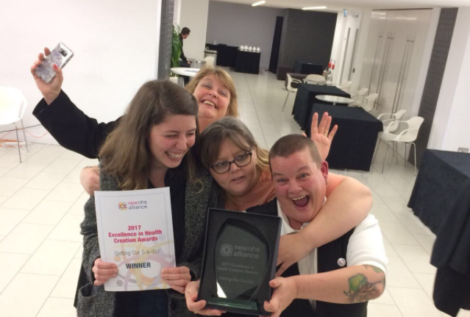 Jo and Lisa with the NHS Alliance award