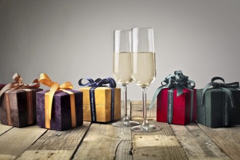 Presents and champagne
