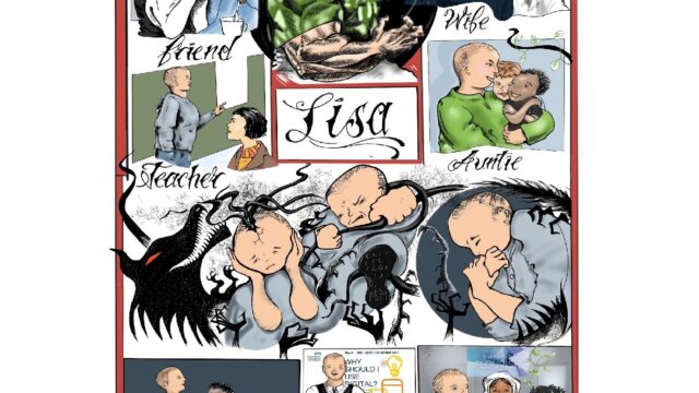 comic book representation of Lisa's journey