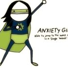 cartoon drawing of 'anxiety girl'