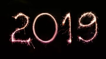 photo of the number 2019 in lights