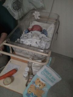 Gabriel in hospital at Christmas