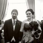 James and his wife on their wedding day