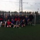 The football team by the goal