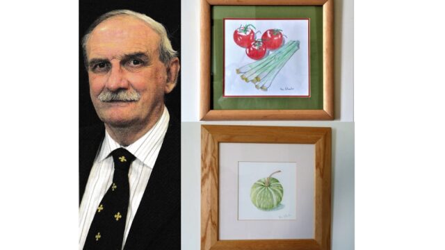 Nev with some of his artwork