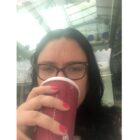 Ruth drinking coffee